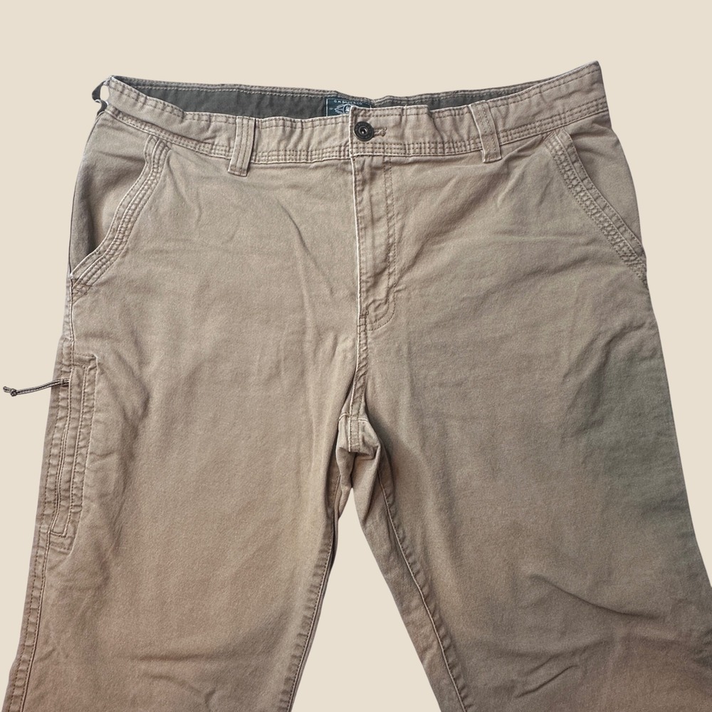 G.H. Bass & Co. Pants Mens 38x30 Canvas Utility Tan Stretch Triple-Stitch